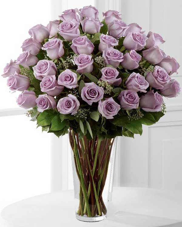 THREE DOZEN LAVENDER (PURPLE) ROSE BOUQUET - Flower Story