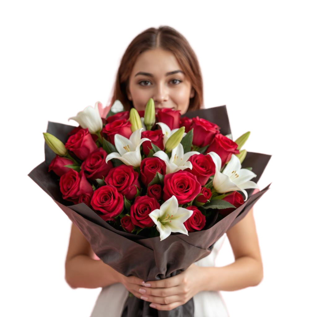 Valentine's Timeless Elegance Boquet (Hand tied)