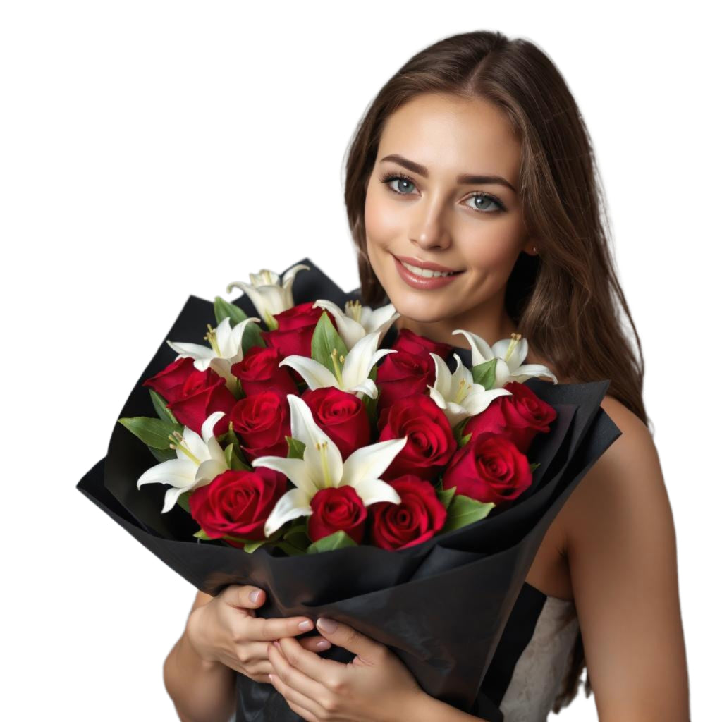 Valentine's Timeless Elegance Boquet (Hand tied)