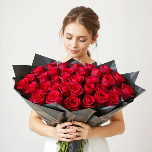 Valentines Opulent Rose Bouquet (100 premium roses hand tied)