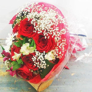 Hand Tied Bouquet - Love Eternal (One dozen roses) - Flower Story