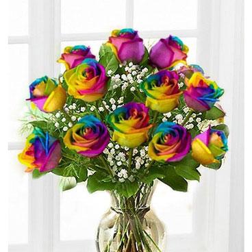 Valentine Rainbow Dream Bouquet WITH Baby's breath - Flower Story