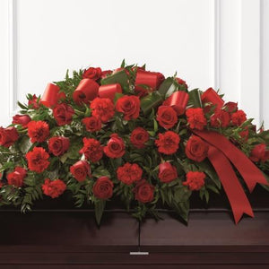 The Dearly Departed??Casket Spray - Carnations & Roses