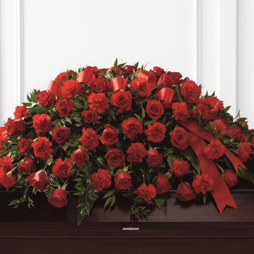 The Dearly Departed??Casket Spray - Carnations & Roses - Flower Story
