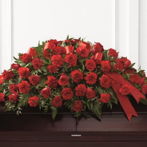 The Dearly Departed??Casket Spray - Carnations & Roses - Flower Story
