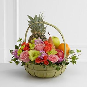 Basket - The Rest In Peace??Fruit & Flowers Basket J-S56-4572
