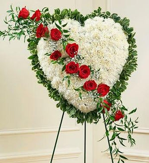 Red & White Funeral Package - Flower Story