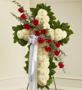 Red & White Funeral Package - Flower Story